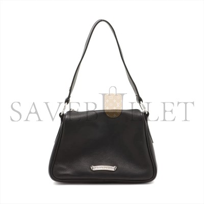 CHROME HEARTS CHICKEN NUGGETS SHOULDER BAG LEATHER BLACK × SILVER LARGE DAGGER A3938163 (23*15*5.5cm)